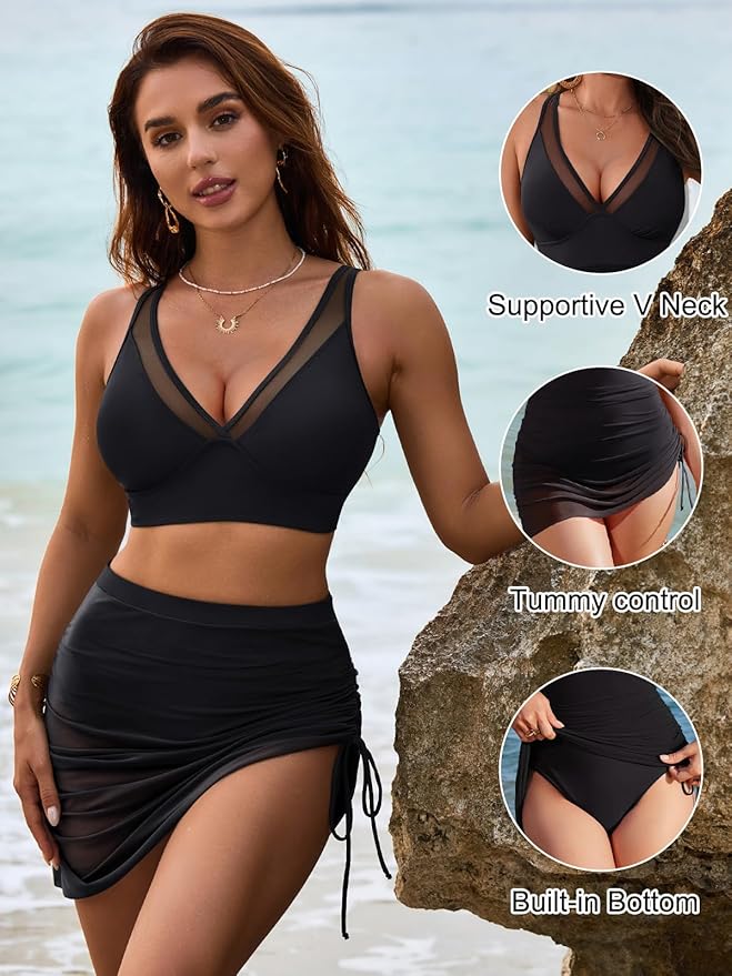 Adori High Waisted Bikini Set with Tummy Control