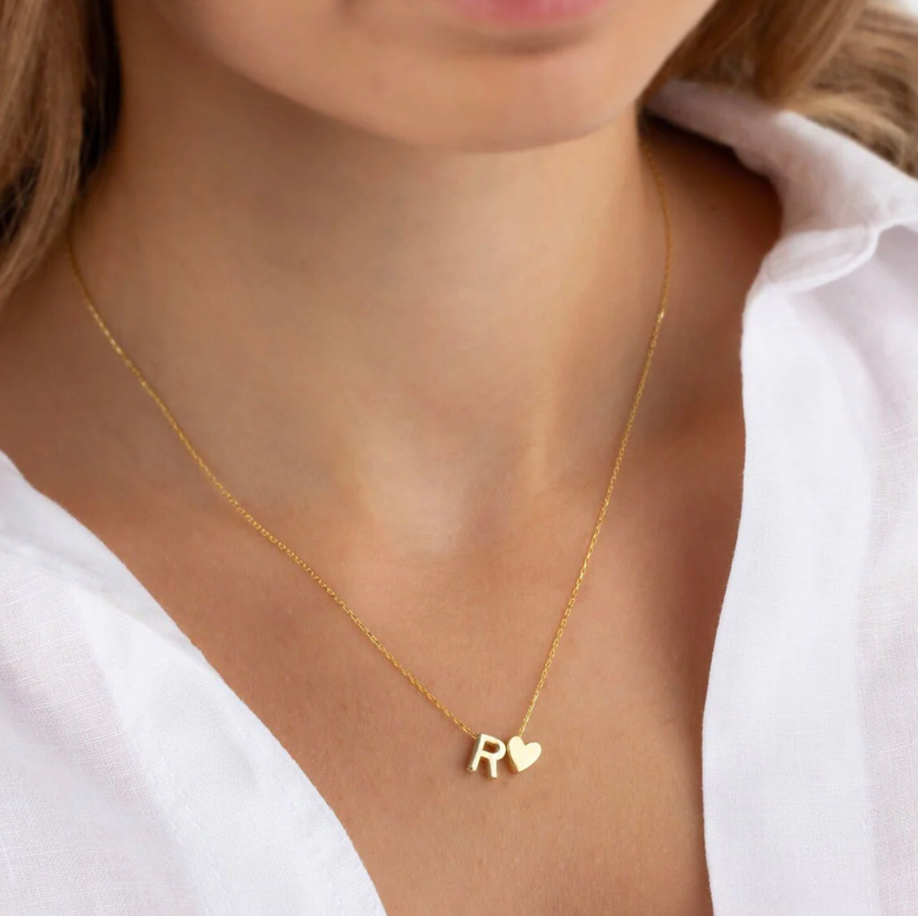 Adori Heart Initial Necklace